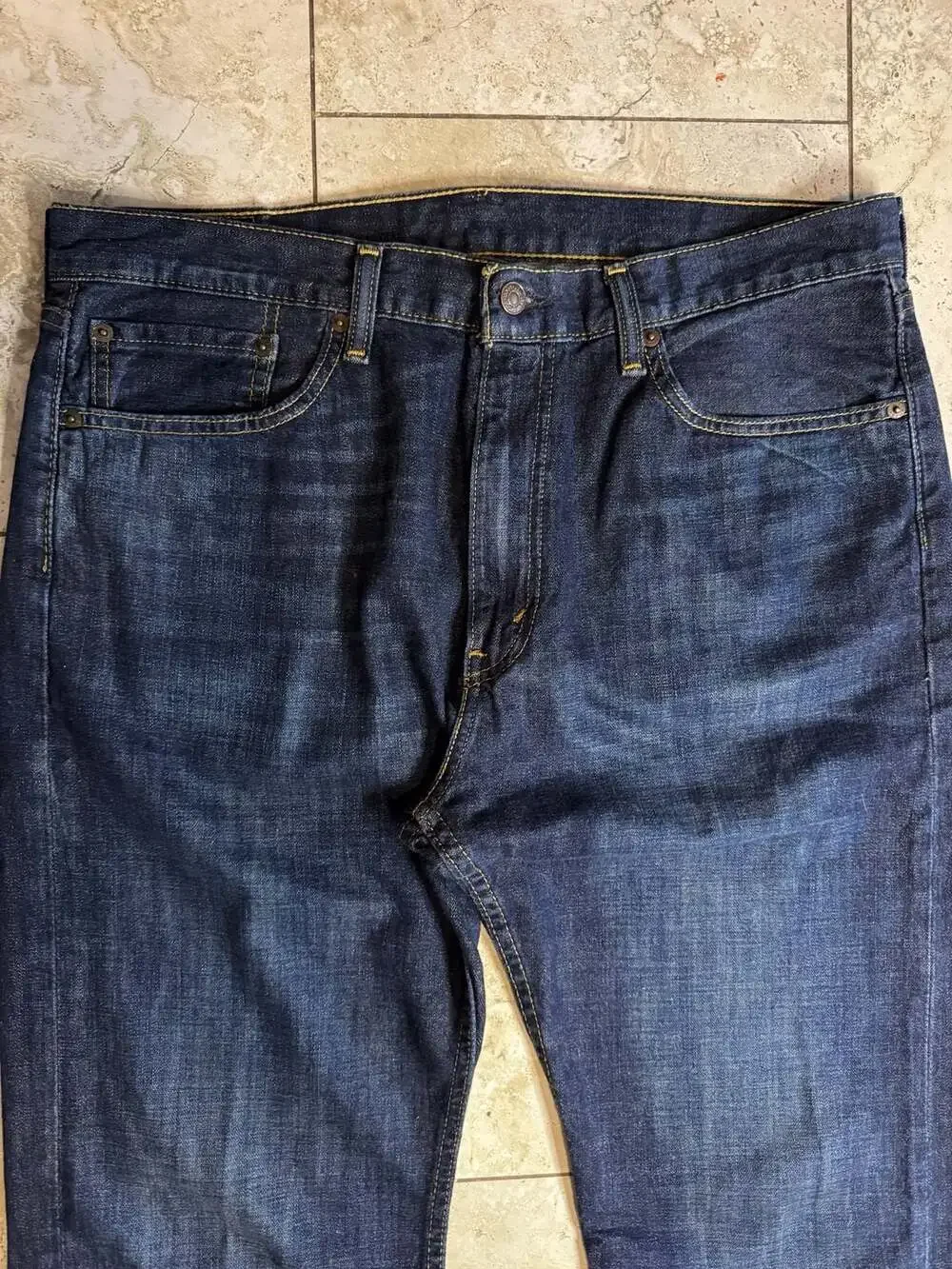 Levi's 505 Regular Fit Jeans Men's 36x30 Dark Wash Blue Denim
